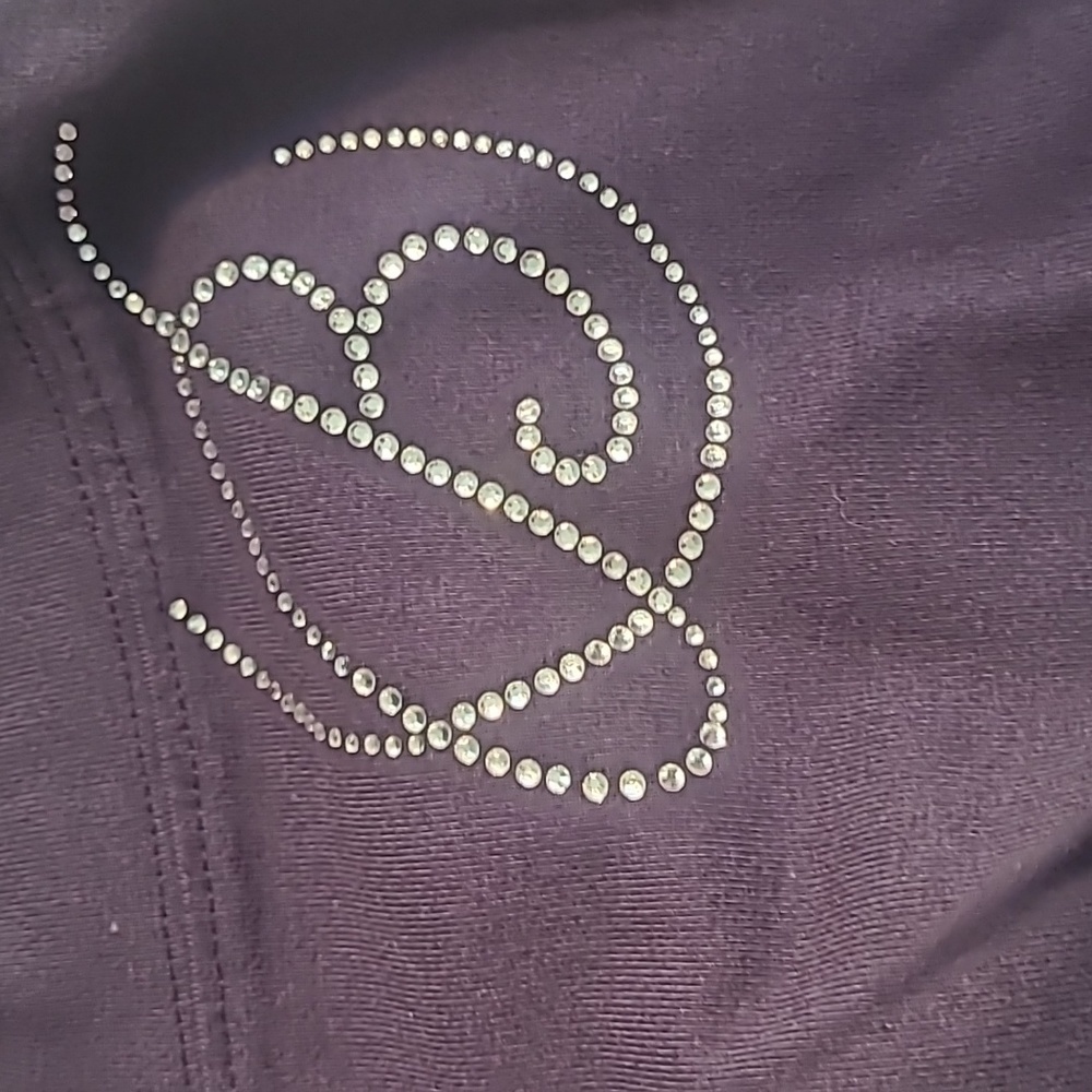 Shades of love blue yoga pants sz small blue flared just bella logo - Picture 2 of 4